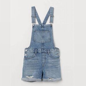 H&M Blue Denim Overall Shorts